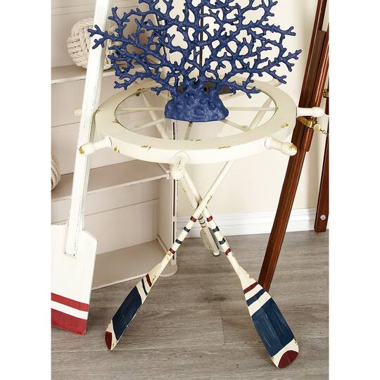 2.5ft. White Coastal Metal Accent Table